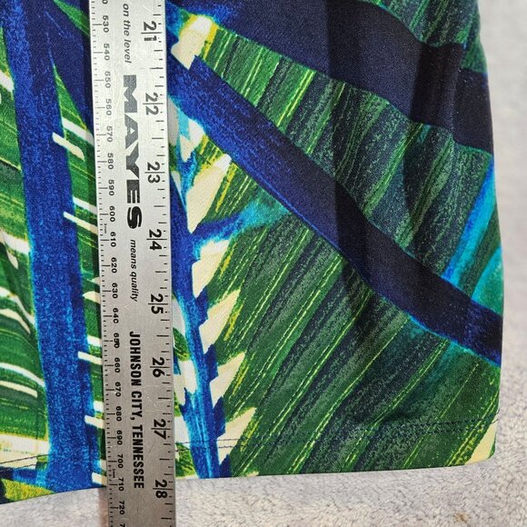 Worthington Blouse Womens 2X Bold Colorful Tropical Leaf Pleats Top casual flowy - Picture 5 of 11